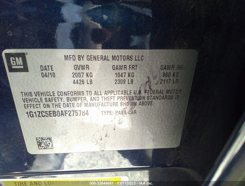 1G1ZC5EB0AF275784