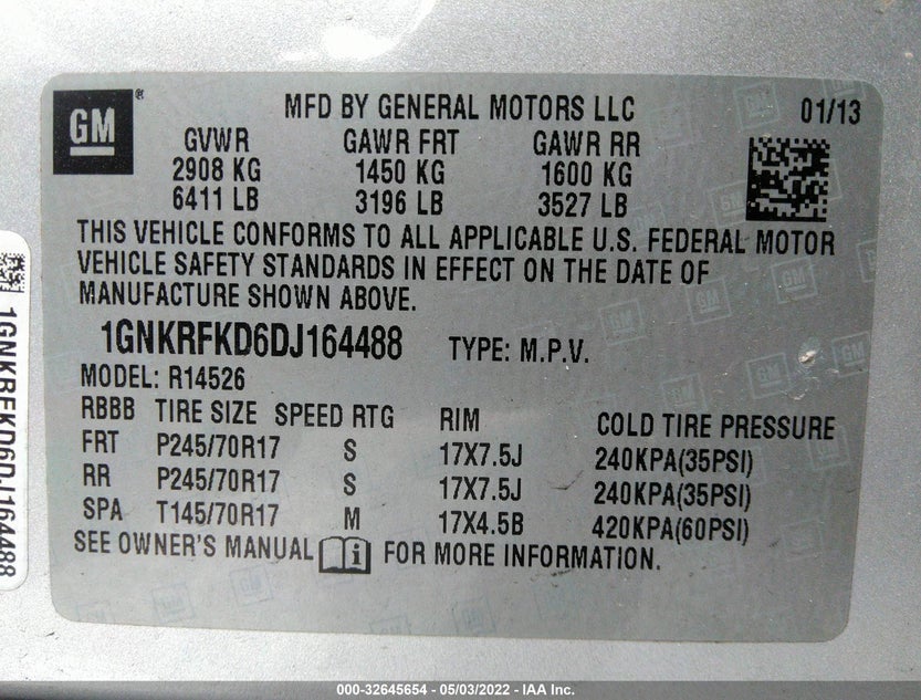 1GNKRFKD6DJ164488
