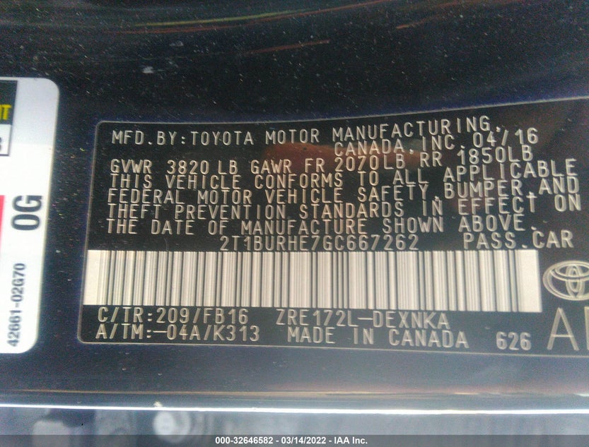 2T1BURHE7GC667262