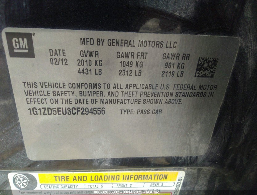 1G1ZD5EU3CF294556