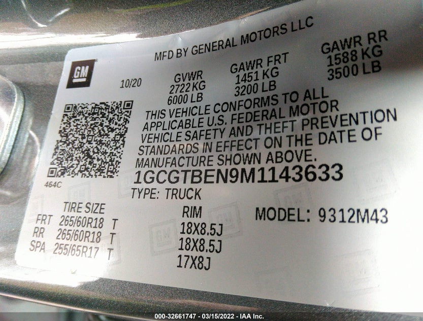 1GCGTBEN9M1143633