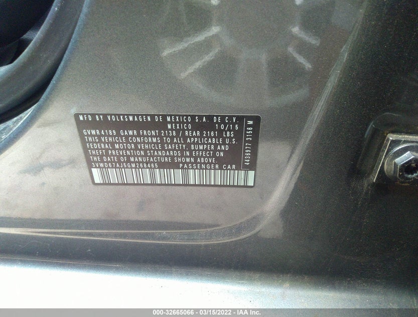 3VWD67AJ5GM268465