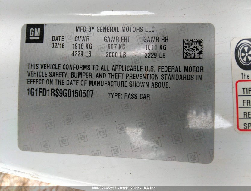 1G1FD1RS9G0150507
