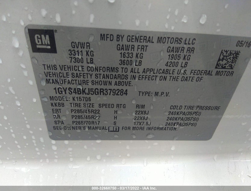 1GYS4BKJ5GR379284