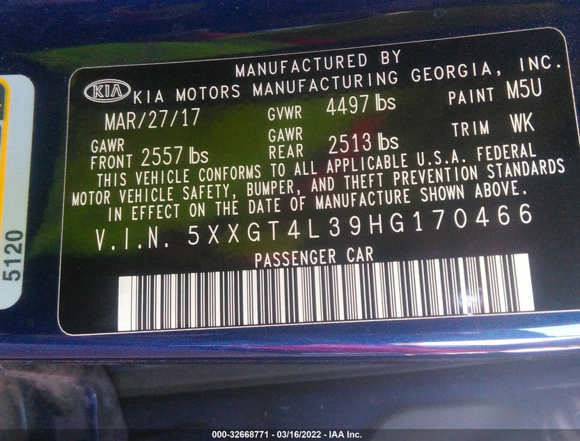 5XXGT4L39HG170466