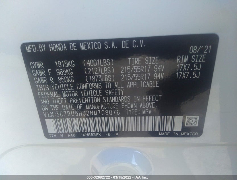 3CZRU5H32NM708076