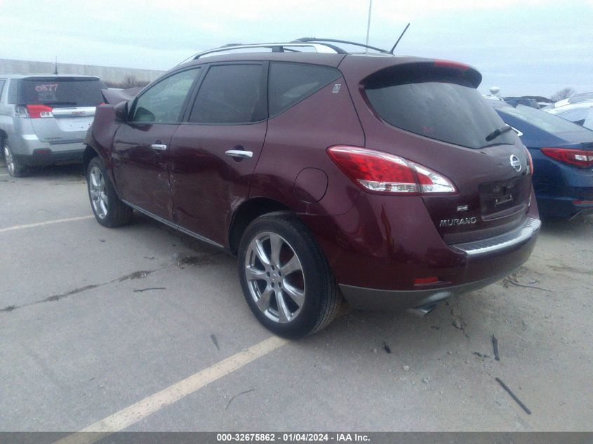 2012 Nissan Murano Le VIN: JN8AZ1MW6CW201504 Lot: 32675862