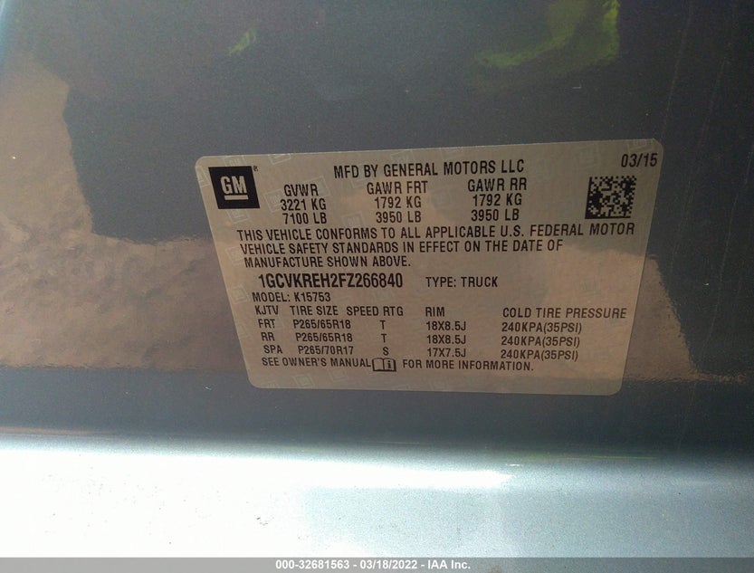 1GCVKREH2FZ266840