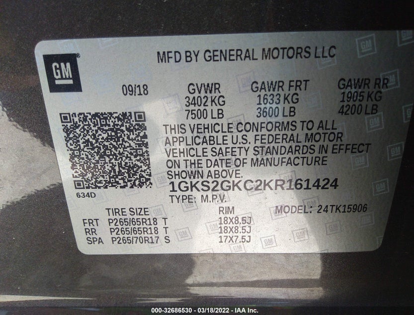 1GKS2GKC2KR161424