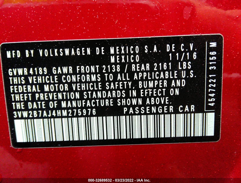 3VW2B7AJ4HM275976
