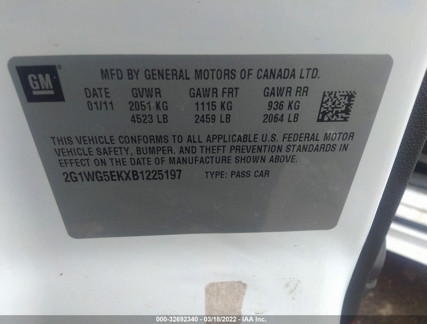 2G1WG5EKXB1225197
