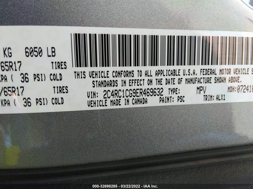 2014 Chrysler Town & Country Touring-L VIN: 2C4RC1CG9ER469632 Lot: 32698285