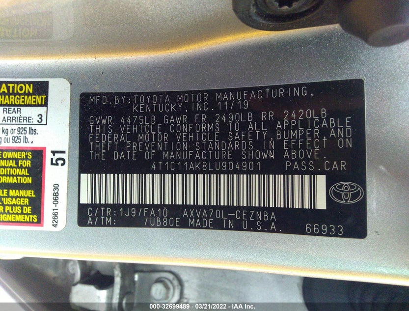 4T1C11AK8LU904901