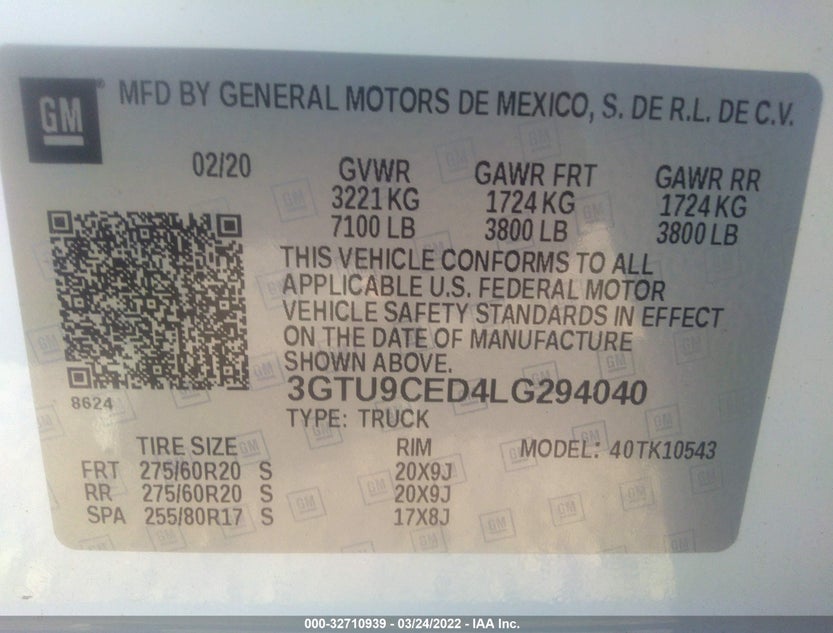 3GTU9CED4LG294040