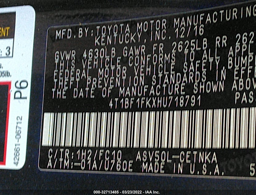 4T1BF1FKXHU718791