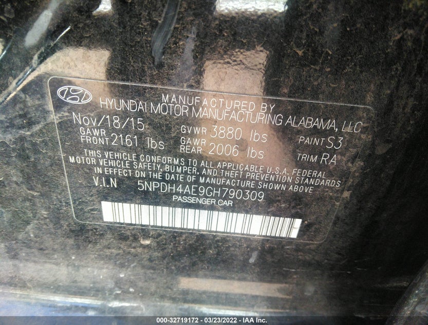 5NPDH4AE9GH790309
