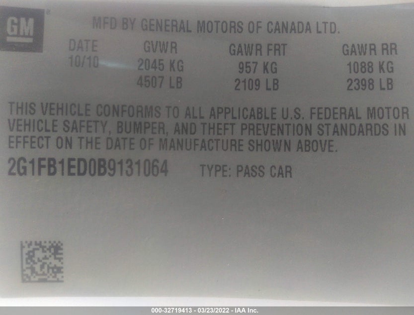 2G1FB1ED0B9131064