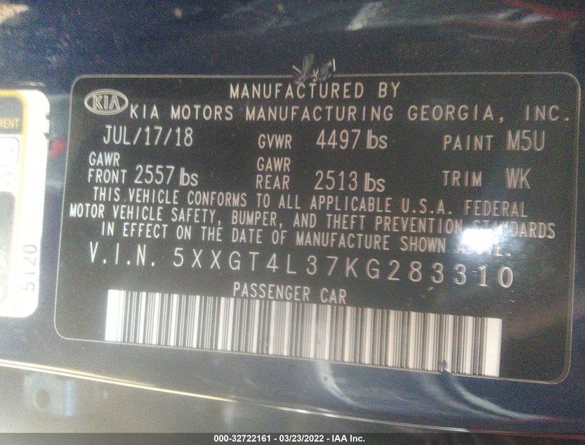 5XXGT4L37KG283310