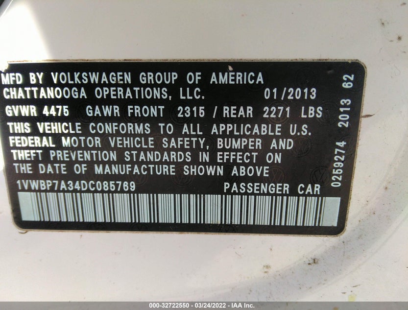 1VWBP7A34DC085769