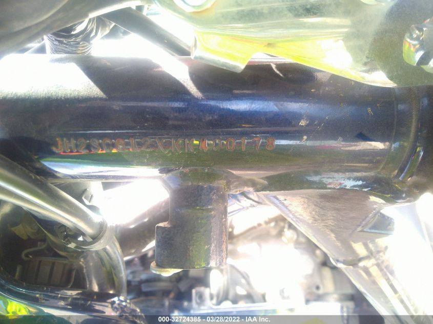 2019 Honda Vt1300 Cx VIN: JH2SC612XKK400178 Lot: 32724385