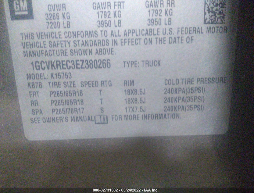 1GCVKREC3EZ380266