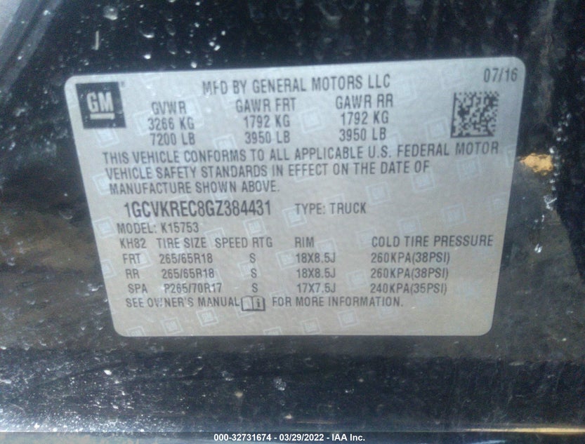 1GCVKREC8GZ384431