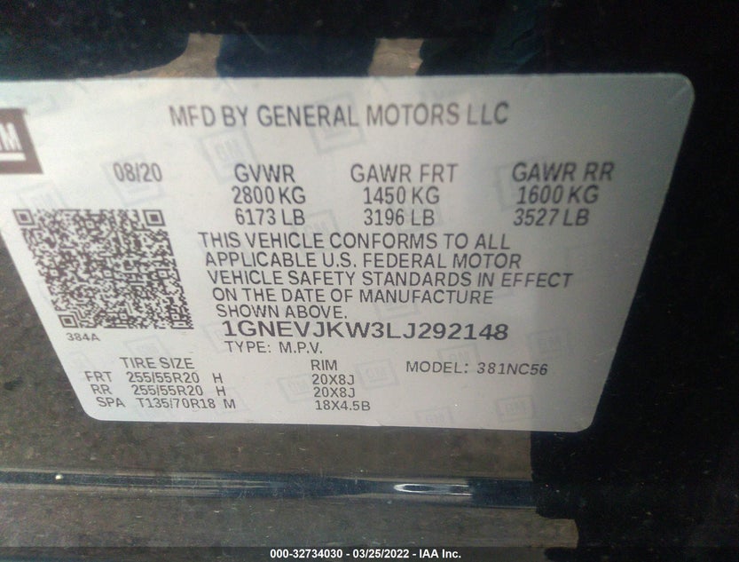 1GNEVJKW3LJ292148