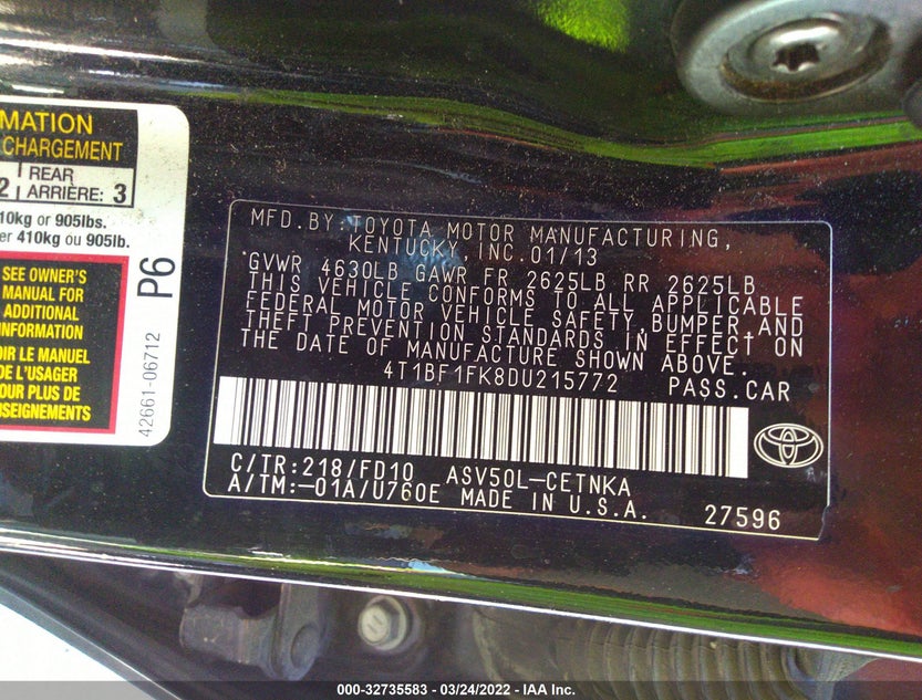 4T1BF1FK8DU215772
