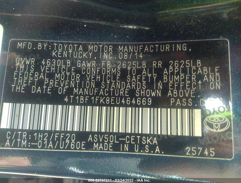 4T1BF1FK8EU464669