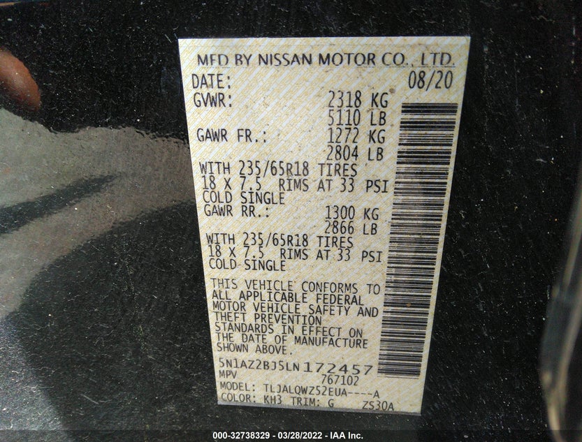 5N1AZ2BJ5LN172457