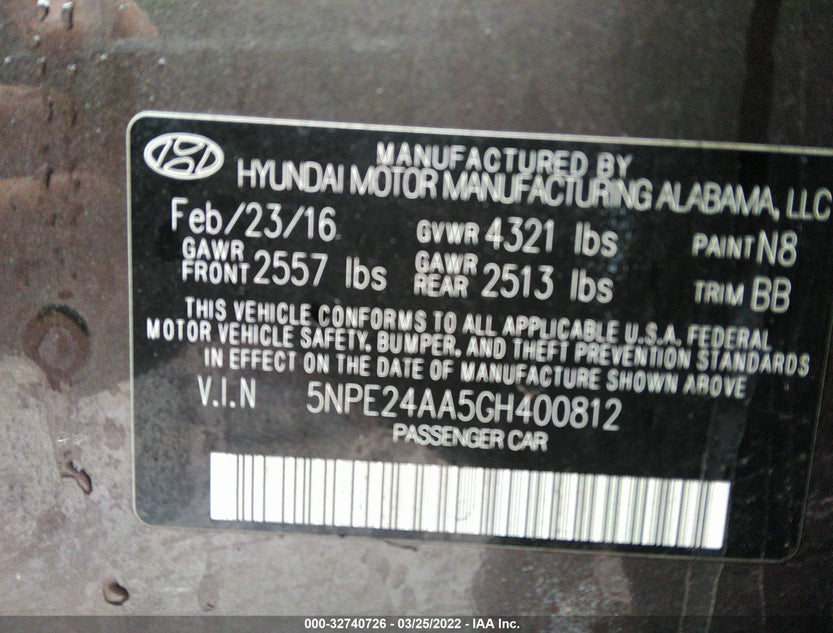 5NPE24AA5GH400812