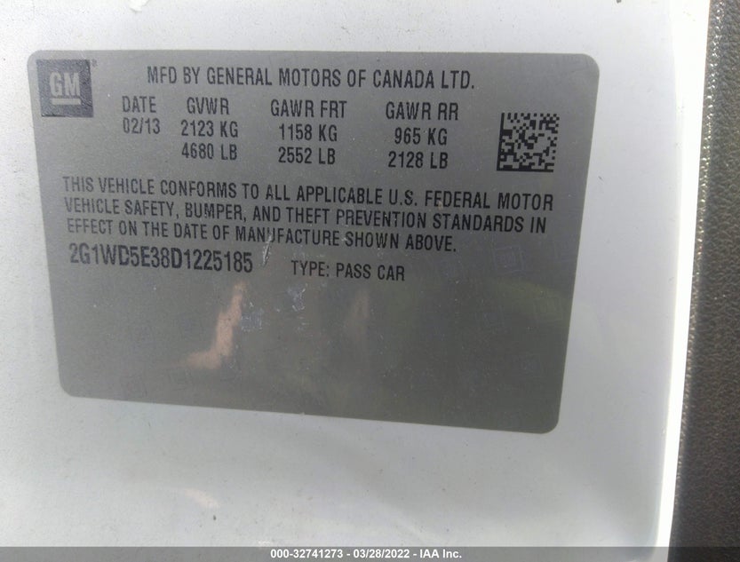 2G1WD5E38D1225185