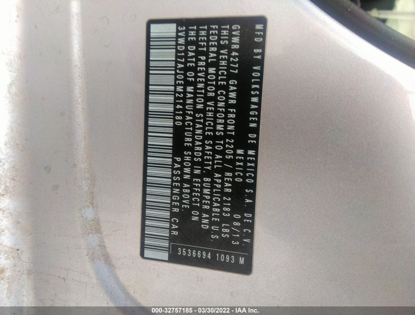 3VWD17AJ0EM214180