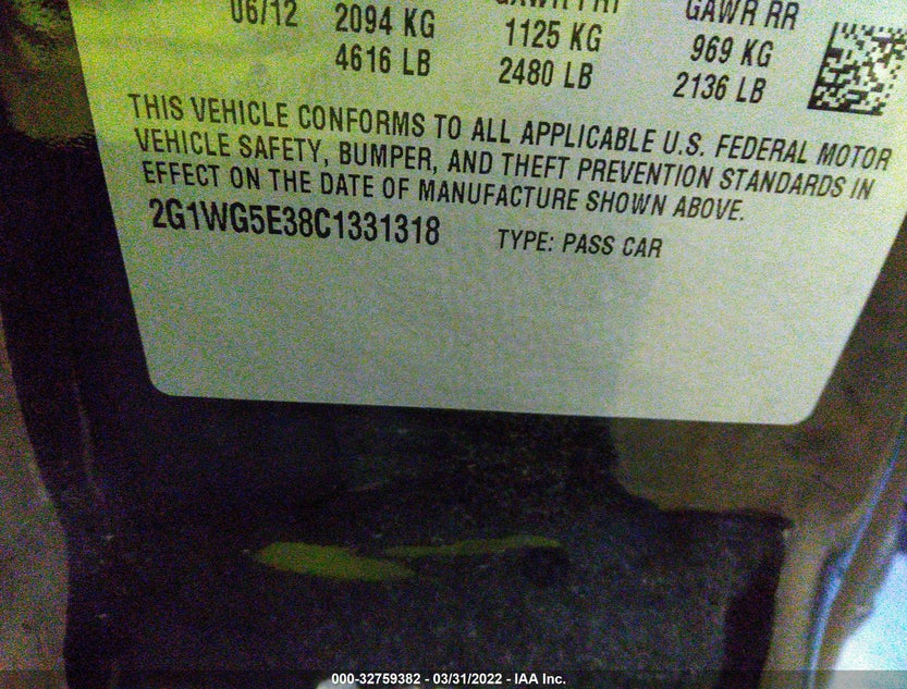 2G1WG5E38C1331318