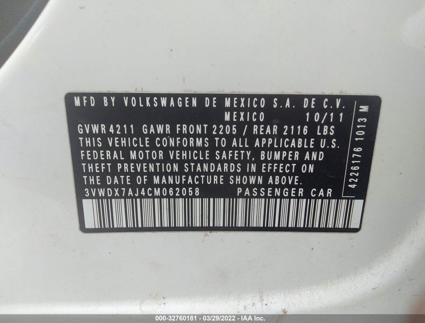 3VWDX7AJ4CM062058
