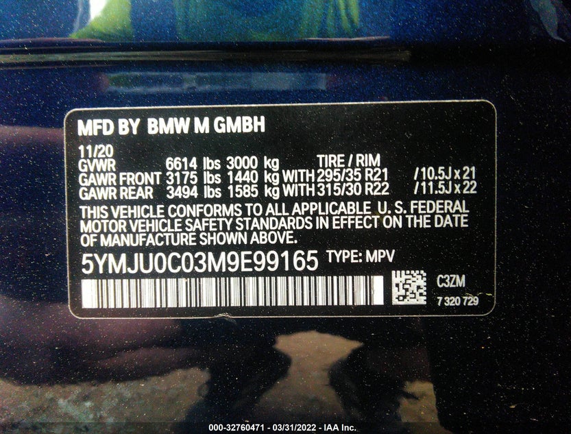 5YMJU0C03M9E99165