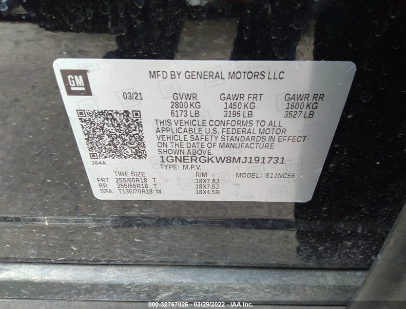 1GNERGKW8MJ191731