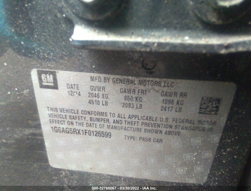 1G6AG5RX1F0126599
