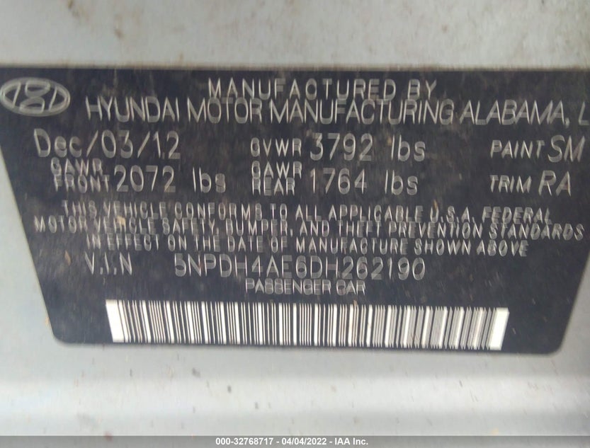 5NPDH4AE6DH262190