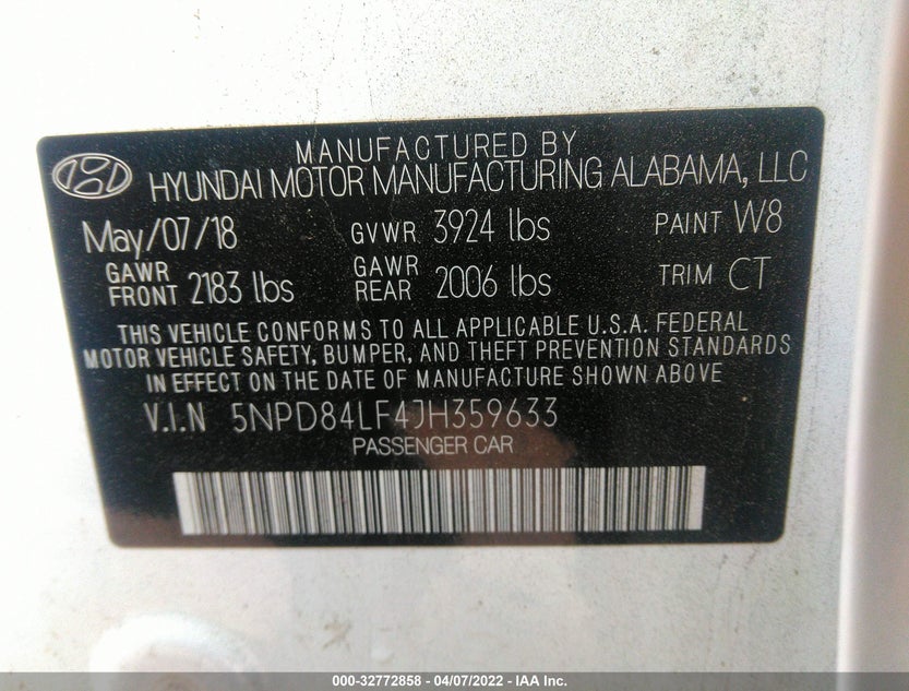 5NPD84LF4JH359633