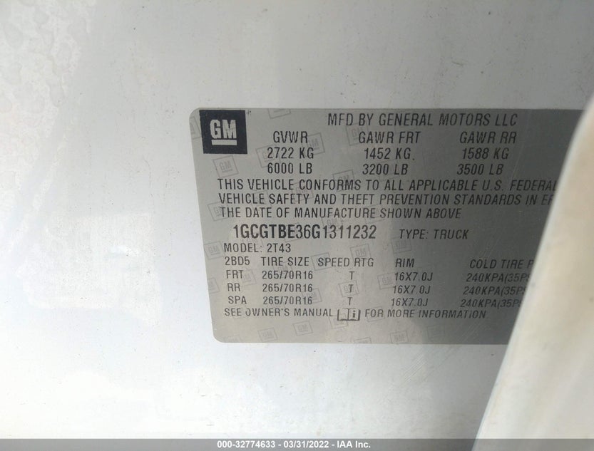 1GCGTBE36G1311232