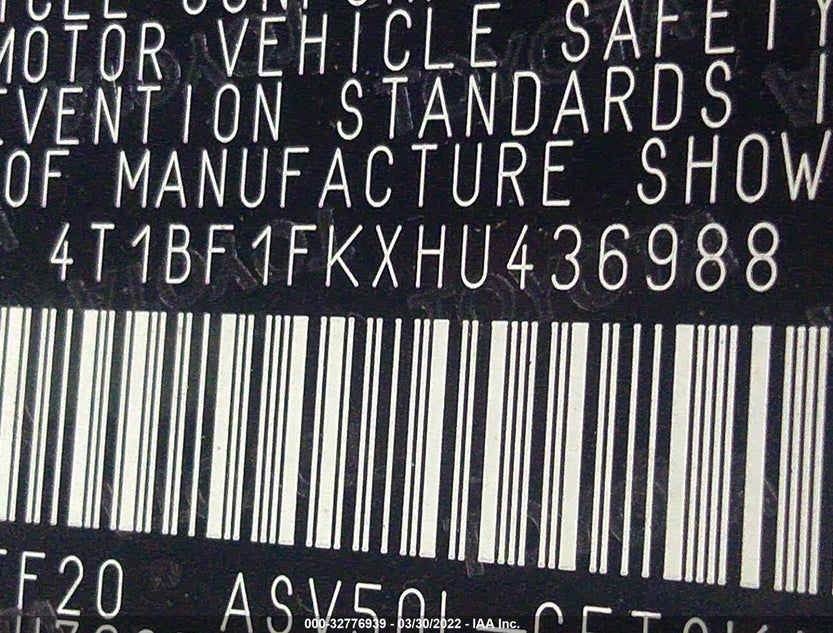 4T1BF1FKXHU436988
