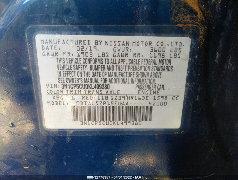 3N1CP5CU0KL499380