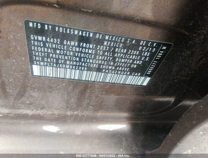 3VWPL7AJXDM662366