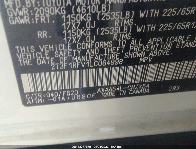 2T3F1RFV1LC064998