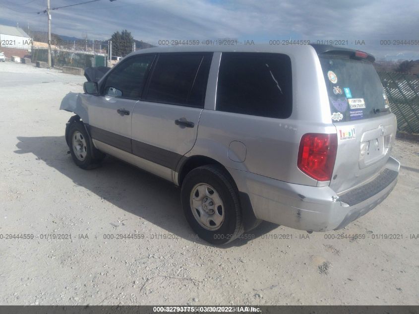 2HKYF18165H537129 2005 Honda Pilot Lx