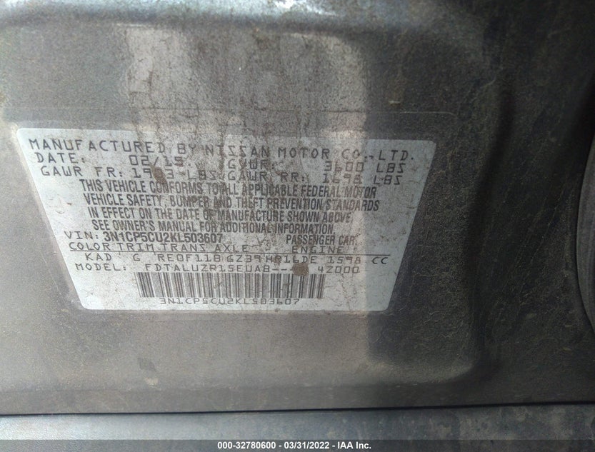 3N1CP5CU2KL503607