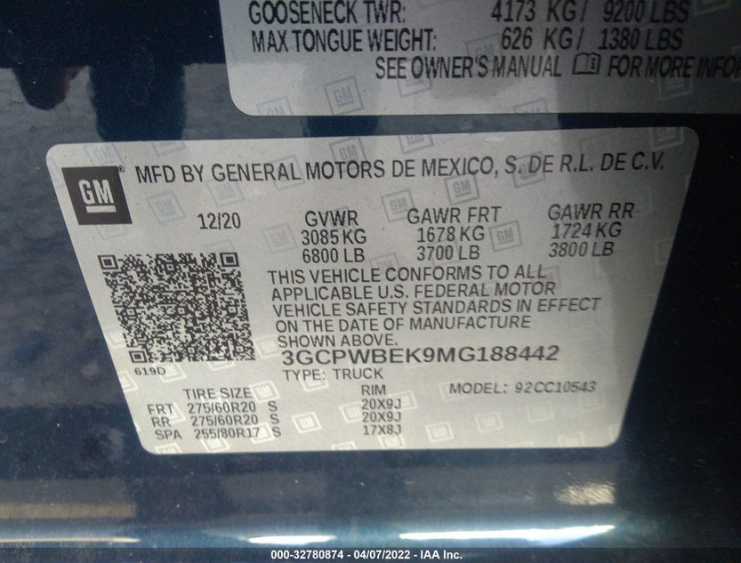 3GCPWBEK9MG188442