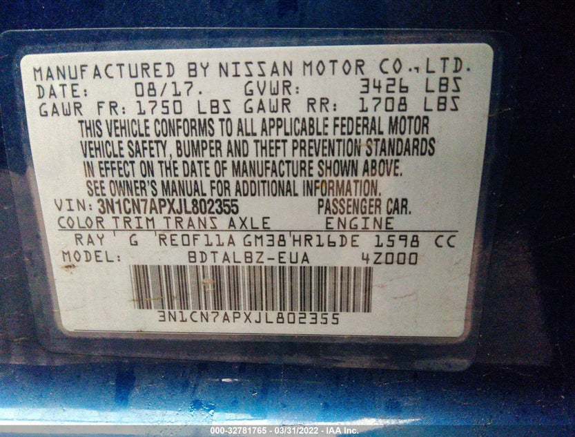 3N1CN7APXJL802355