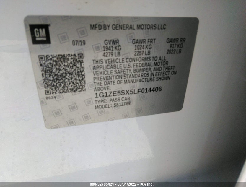 1G1ZE5SX5LF014406